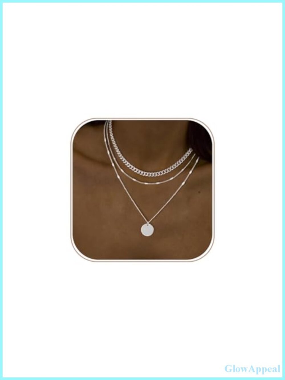 Sterling Silver Plated Layered Necklace Set Choker Cuban Chain Gift for Women